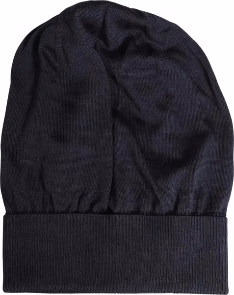 Black Solid Wool Knitted Winter Beanie Cap Hat