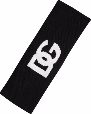 Men Black White Cashmere Logo Head Band Hat