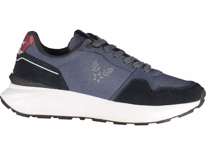 Blue Polyurethane Men Sneaker
