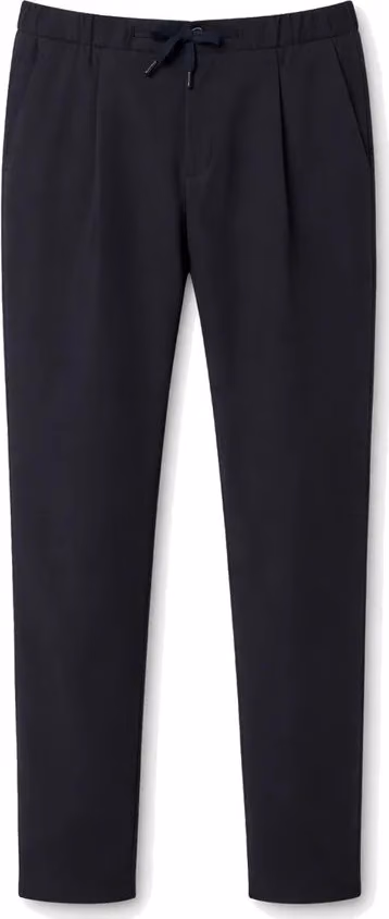 Blue Virgin Wool Casual Pants