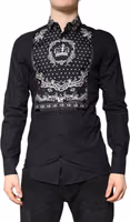 Black White Bandana GOLD Formal Dress Shirt 1