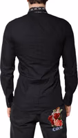 Black White Bandana GOLD Formal Dress Shirt 3