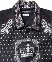 Black White Bandana GOLD Formal Dress Shirt 4