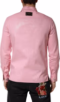 Pink Cotton Collared Men Button Down Shirt 3