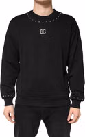 Black Embellished Cotton Sweatshirt Sweater 1