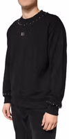 Black Embellished Cotton Sweatshirt Sweater 3