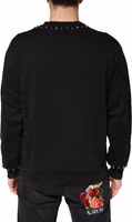 Black Embellished Cotton Sweatshirt Sweater 4