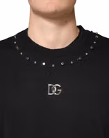 Black Embellished Cotton Sweatshirt Sweater 5