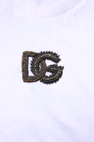 White Cotton DG Logo Embroidery Men  T-shirt 5