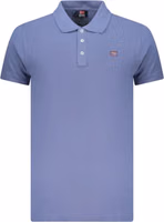 Blue Cotton Men Polo 1