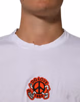 White Cotton DG Love Patch Crew Neck T-shirt 4