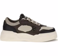 Black Calf Leather Bos Taurus Chunky Sneakers 1