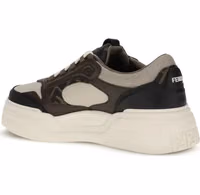 Black Calf Leather Bos Taurus Chunky Sneakers 3