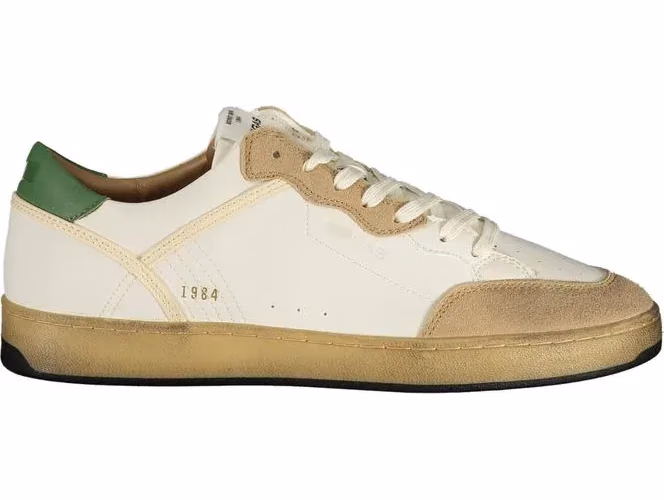 White Polyurethane Men Sneaker