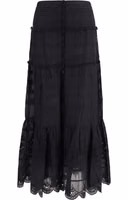 Black Viscose Long Skirt 1