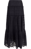 Black Viscose Long Skirt 2