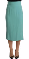 Mint Green Viscose Pencil Cut Midi Skirt 1