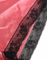 Pink Silk Satin Lace Trim Pajama Shorts Sleepwear 2