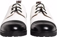 Black White Leather Derby Shoes 1