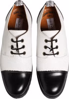 Black White Leather Derby Shoes 2