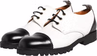 Black White Leather Derby Shoes 3