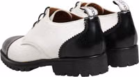 Black White Leather Derby Shoes 4