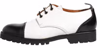 Black White Leather Derby Shoes 5