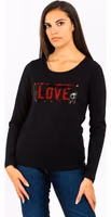 تيشيرت قطني أسود بأكمام طويلة 1