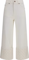 White Cotton Straight-Leg Jeans 1