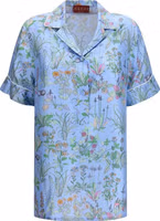 Blue Silk Pattern Shirt 1