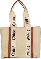 Beige Lamb Fur Tote Bag 1