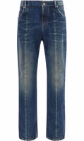 Blue Cotton Straight-Leg Jeans 1
