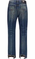 Blue Cotton Straight-Leg Jeans 2