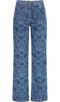 Blue Cotton Flared Jeans 1