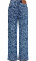 Blue Cotton Flared Jeans 2