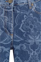 Blue Cotton Flared Jeans 3