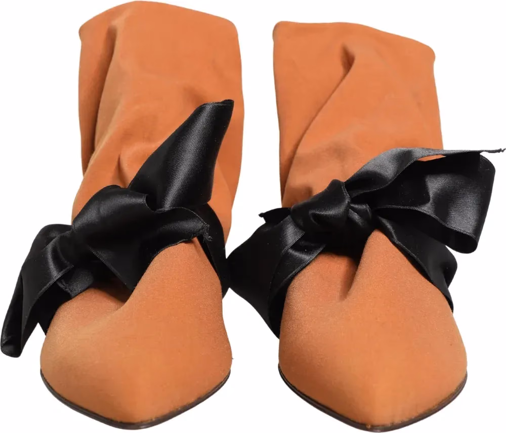 Brown Black Suede Boots Shoes