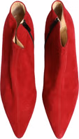 Red Suede Ankle Boots Shoes 2