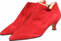 Red Suede Ankle Boots Shoes 3