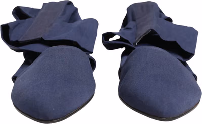 Blue Cotton Ankle Boots Shoes