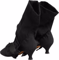 Black Suede Mid Calf Boots Shoes 4