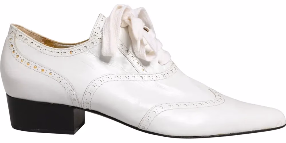 White Leather Brogue Oxford Lace Up Shoes