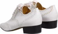 White Leather Brogue Oxford Lace Up Shoes 3