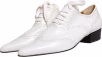 White Leather Brogue Oxford Lace Up Shoes 4