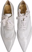 White Leather Brogue Oxford Lace Up Shoes 5