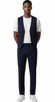 Blue Polyester Three-Piece Suit 3