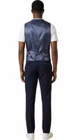 Blue Polyester Three-Piece Suit 4