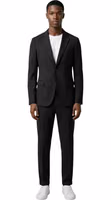 Black Cotton Two-Piece Suit 1