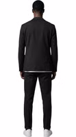 Black Cotton Two-Piece Suit 2