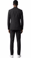 Black Polyester Three-Piece Suit 2